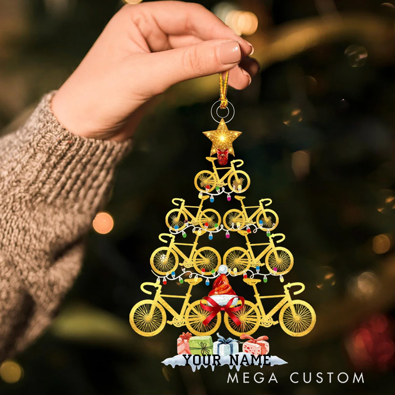 Personalized Bicycle Christmas Ornament Gift For Bike Rider Cycling Ornament Holiday Xmas Gift