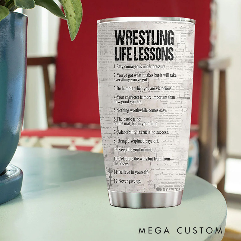 Personalized Training Wrestling Life Lessons Tumbler Wrestling Lovers Fitness Gym Lovers