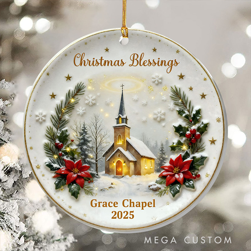 Personalized Christmas Blessings Acrylic Ornament with Name and Year Religious Gift Christmas Home Decor