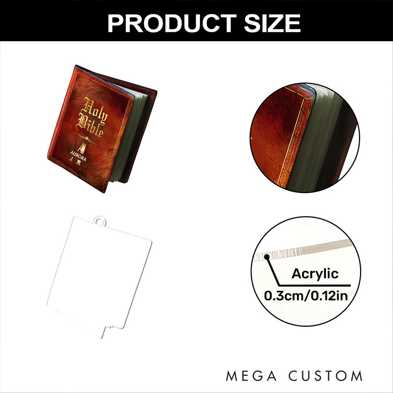 Personalized Holy Bible Acrylic Ornament with Name Home Decor Religious Gift for Christians