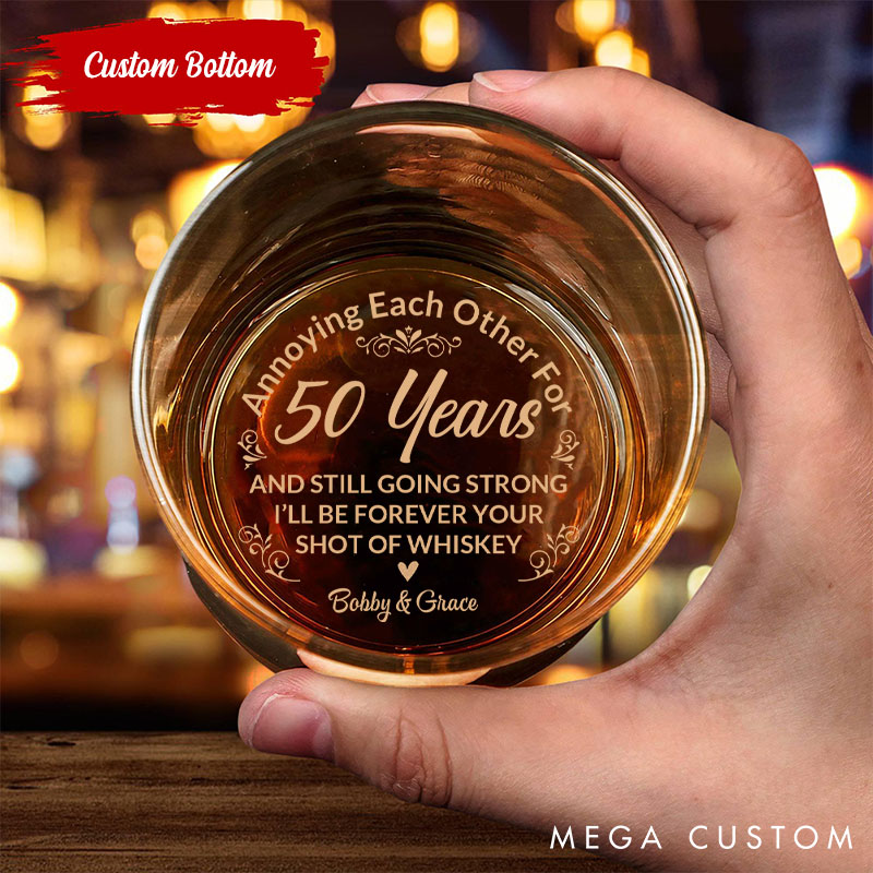 Personalized Anniversary Whiskey Glass Annoying Each Other for Years Glass Couple Anniversary Gift Whiskey Glass