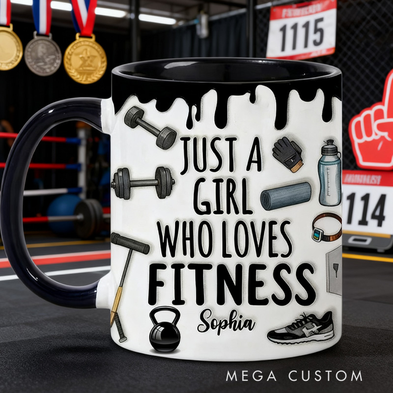 Personalized Just A Person Who Loves Fitness Gym Mug Gift for Kid Weightlift Gym Gift Lovers