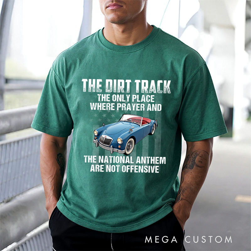 Personalized Washed Racing T-Shirt Custom Car Graphic Vintage Style Gift for Car Lovers and Racers