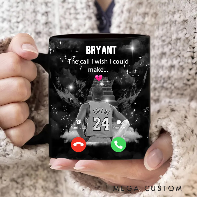 Personalized Sport Memorial Mug with "The Call I Wish I Could Make" and Custom Photo Design
