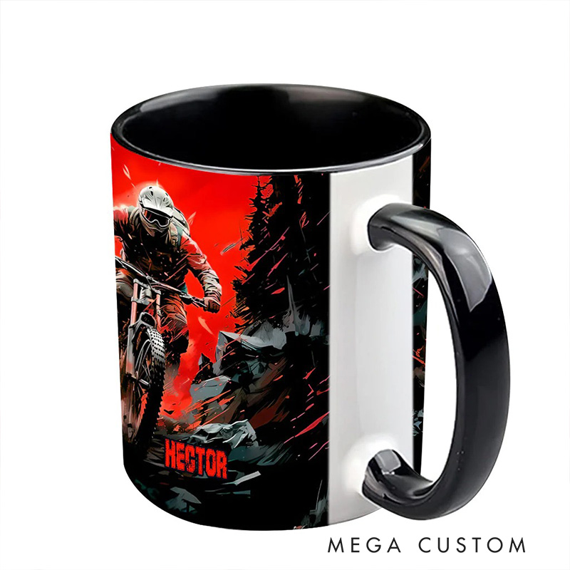 Personalized Cool Dirt Bike Motocross Dirt Bike Accent Mug for Cycling Lovers