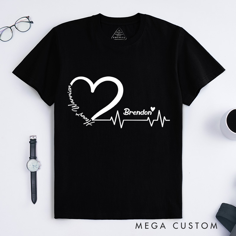 Personalized Heart Warrior Awareness Cardiology Heart Disease Month Awareness T-Shirt