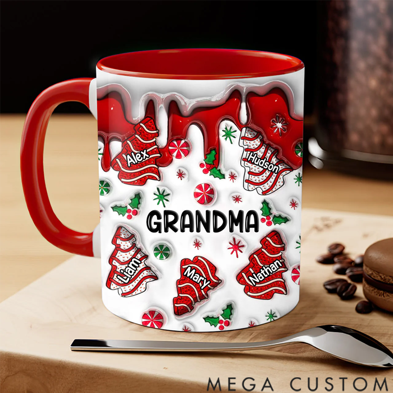 Personalized Custom 3D Inflated Effect Printed Mug - Christmas Gift For Family Members