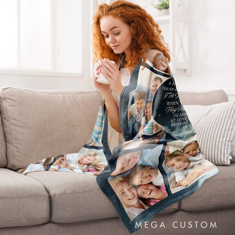 Personalized Memorial Photo Blanket I'm Here By Your Side Sympathy Gift for Family Members Christmas Gift