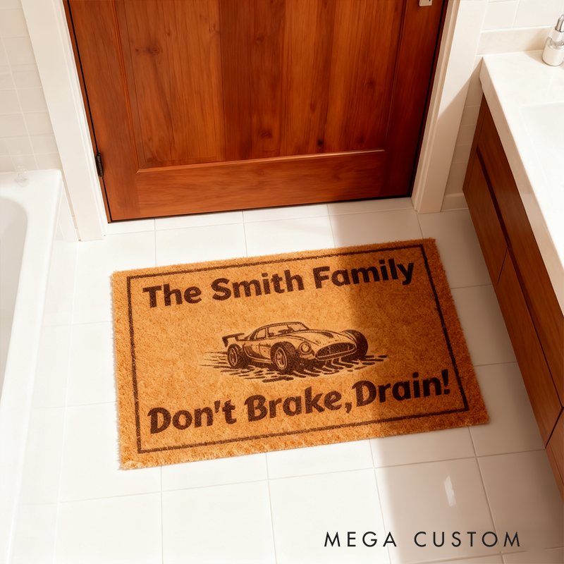 Personalized Racing Car Doormat Dont Brake Drain Custom Name Welcome Doormat for Racers and Racing Lovers