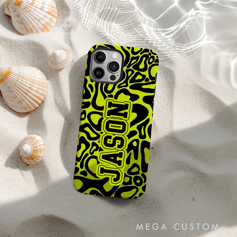 Personalized Racing Style Phone Case Custom Name Colorful Speed Pattern Cover for Racers and Motorsport Lovers