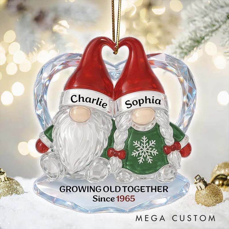 Personalized Growing Old Together Couple Christmas Ornament Custom Name Year Holiday Keepsake for Husband Wife