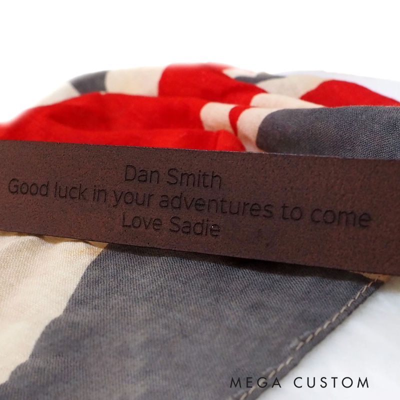 Personalized Engraved Cyclists Leather Belt Handmade Cycling Gift for Outdoor Adventures Riding Cycling Biking Enthusiasts