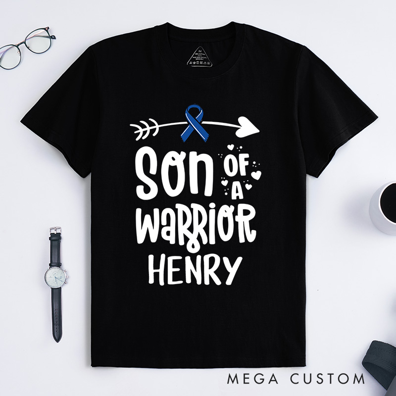 Personalized Son Of A Warrior T-Shirt Cancer Survivor Gift Support Gift