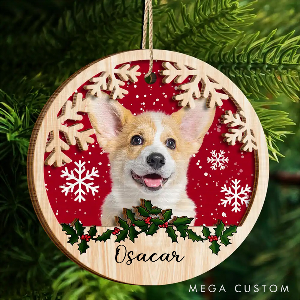 Personalized Pet Lover Custom Pet Photo Christmas Ornament