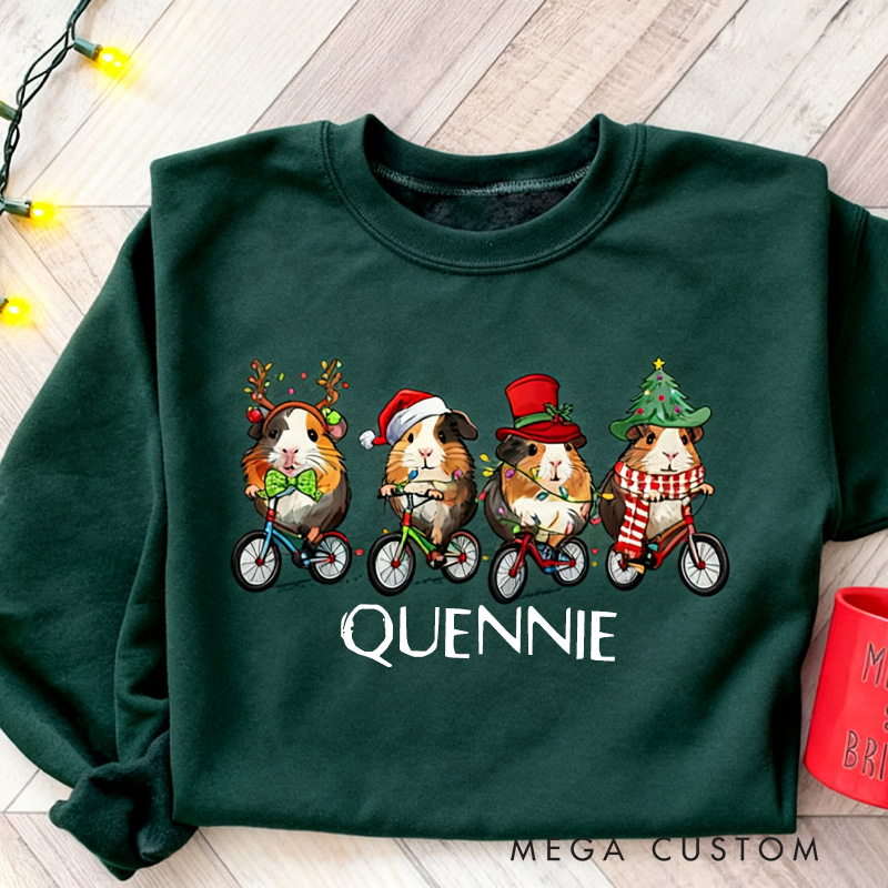 Personalized Bicycle Classic Christmas Jumper Merry Pigmas Sweatshirt Christmas Guinea Pig Sweater Christmas Farm Animal Shirt Christmas Sweatshirt Funny Guinea Pig Cycling Lovers Shirt