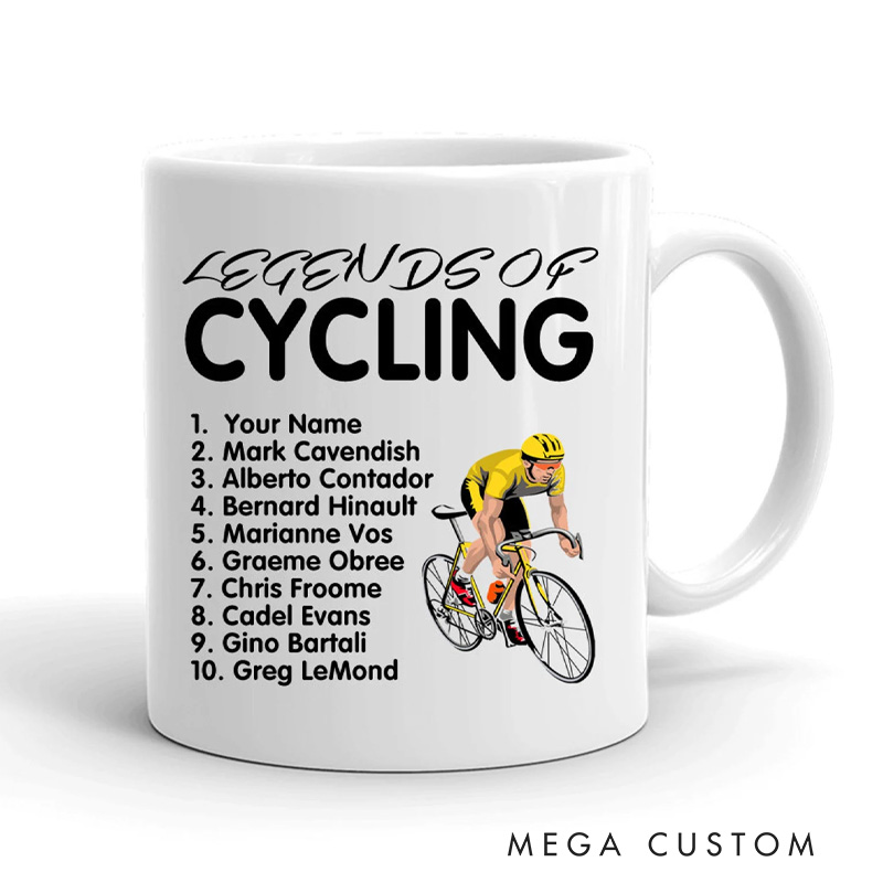 Personalized Legends Of Cycling Mug Cycling Mug with Name for Biker Bicycle Cycling Lovers