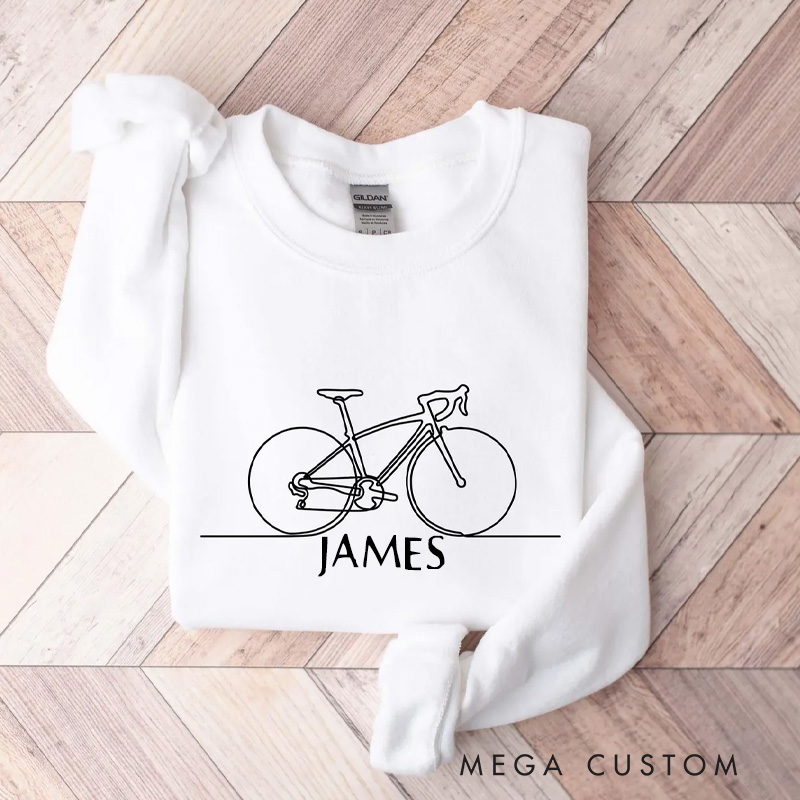Personalized Bicycle Classic Minimal Bicycle Sweatshirt Bike Shirt Gift for Bike Cycling Lover