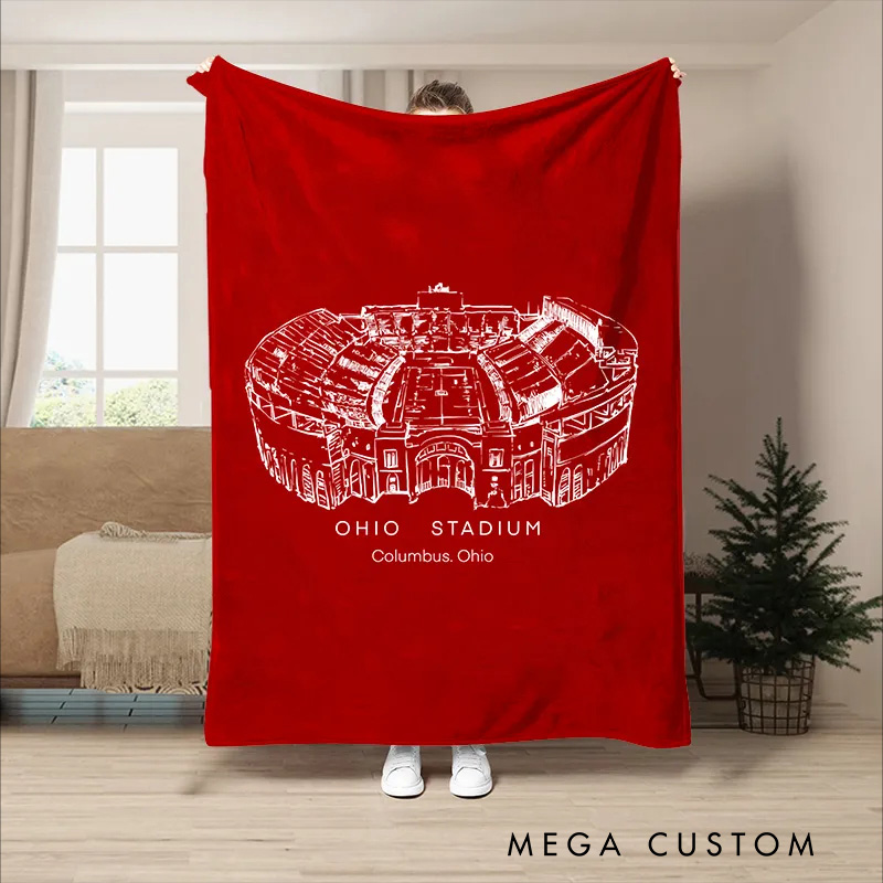 Personalized Ohio Stadium Football Blanket with Celebrate Your Favorite Venue in Style