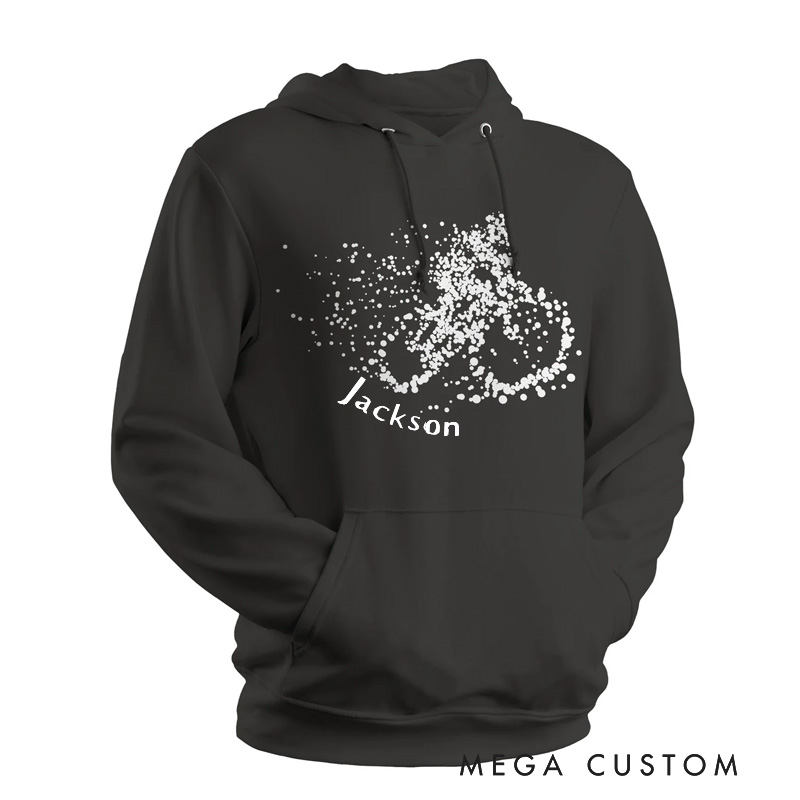 PersonalizedParticle Dot Cyclist Hoodie Mountain Biking Biker MTB Road Bicycle Cycling Gift Various Colours Available