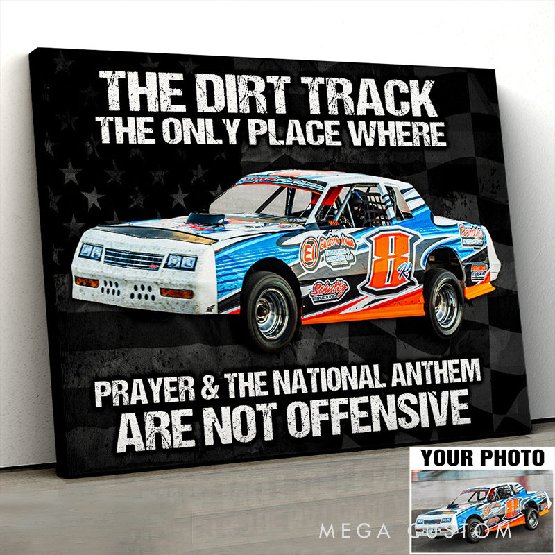Personalized Dirt Track Racing Poster Custom Car Photo Wall Art Gift for Racers and Racing Lovers