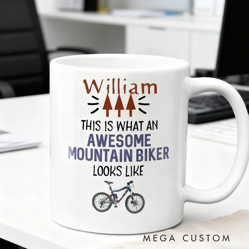 Personalized This Is What An Awesome Mountain Biker Looks Like Mug Cycling Gift