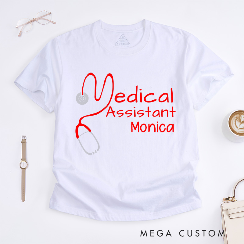 Personalized Nurse T-Shirts Stylish Medical Assistant Design T-Shirts
