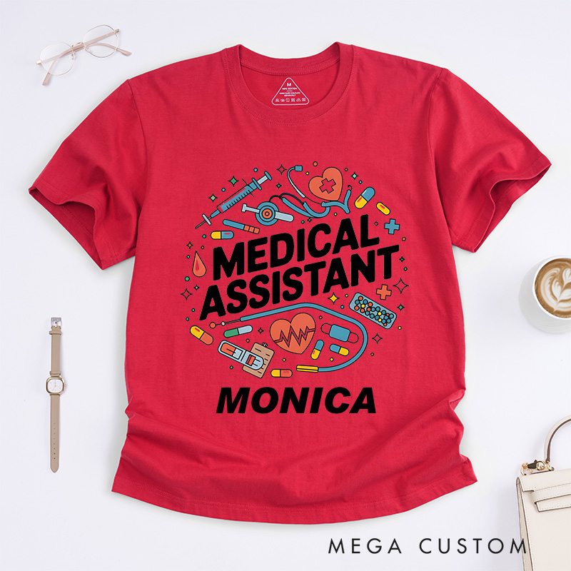Personalized Nurse T-Shirts Dynamic Medical Assistant Design T-Shirts