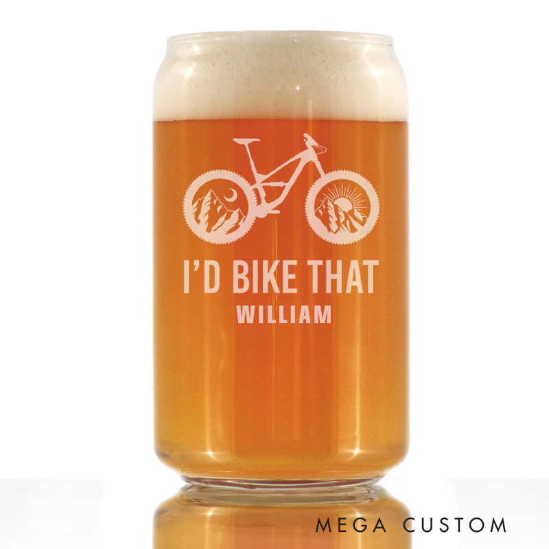 Personalized Id Bike That Pint Glass Mountain Bike Gift for Cyclists Biker Cycling Lovers