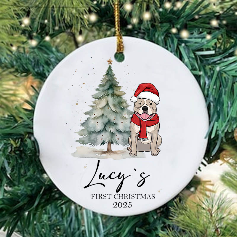 Personalized Dog Lover First Christmas Bauble Christmas Ornament