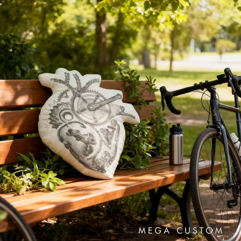 Personalized Bicycle Art Print Pillow Vintage Bike MTB Bicycle Funny Bike Riding Bicycle Gifts Pillow for Cycling Enthusiasts Soft and Funny Home Decor