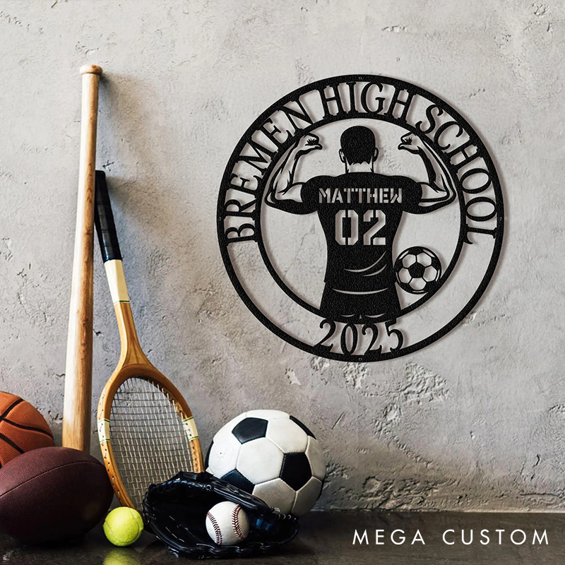 Personalized Soccer Metal Sign with Perfect Gift for Sport Player 