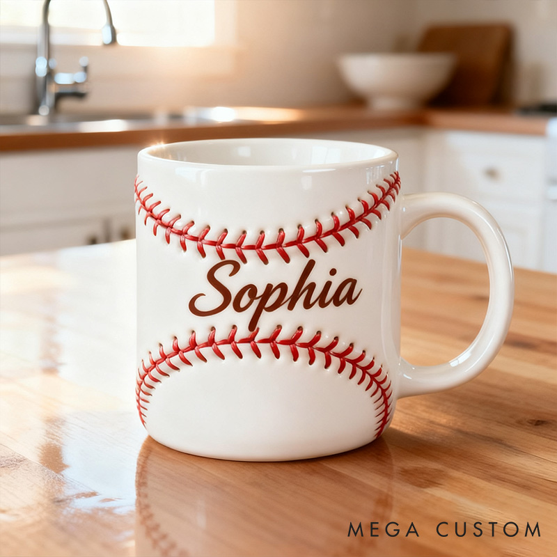 Personalized Sports-Themed Mugs with Custom Name and Favorite Sport Style