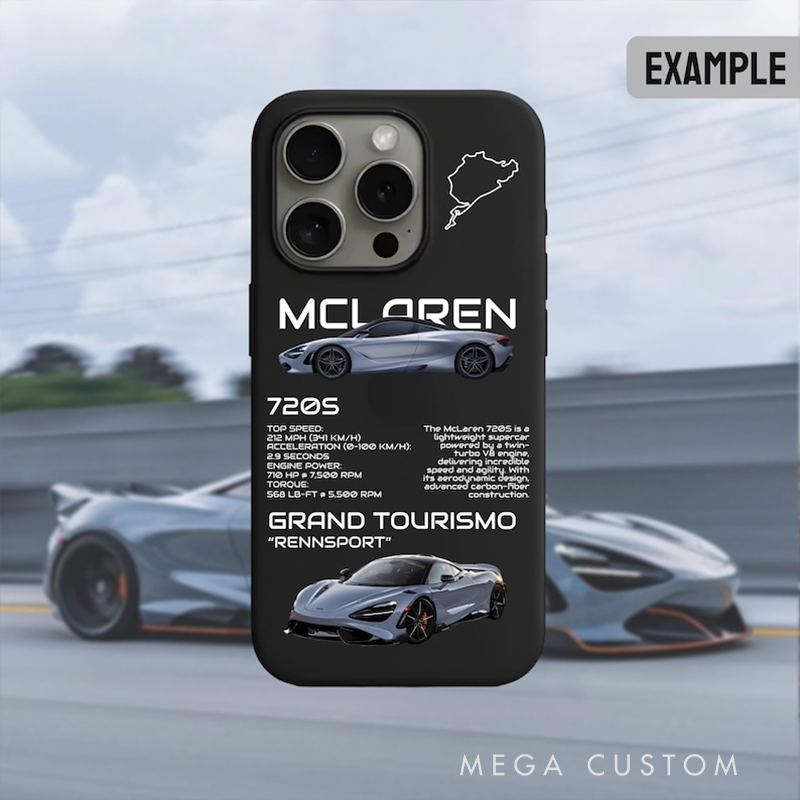 Personalized Custom Car Model Phone Case Racing Spec Design Gift for Car Lovers and Racing Lovers