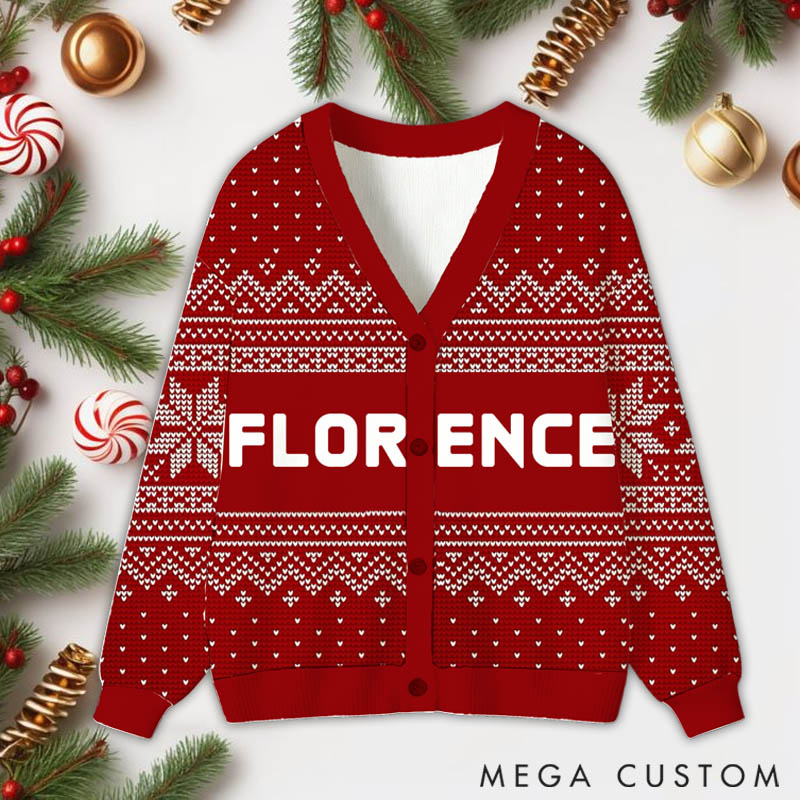 Personalized Custom Knitting Cardigan Sweater Christmas Knitting Lovers Gift for Her