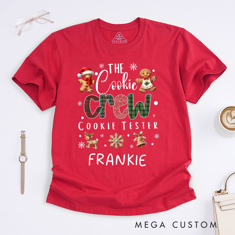 Personalized Name Family Matching Christmas T-Shirt Baking Tester Shirt With Name Matching Family Christmas Tshirt