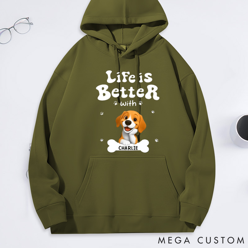 Personalized Dog Lover Living the Best Life Classic Hoodies