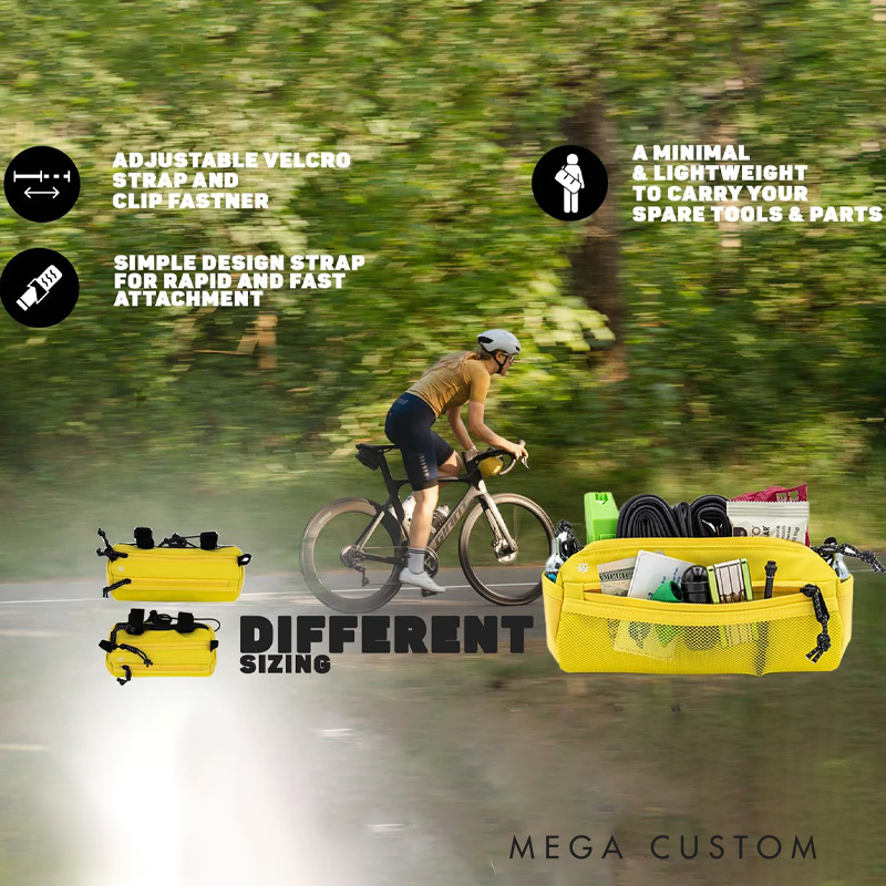 Personalized Bike Handlebar Bag Multiple Colors available in 2 Sizes Mini or Medium Bike Bag Bike Bar Bag Burrito Bag Cycling Bag Rear Rack Bag