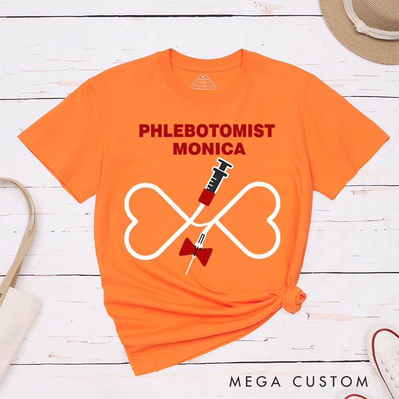 Personalized Nurse T-Shirts Phlebotomist The Art of Care and Precision Fashion Design T-Shirts