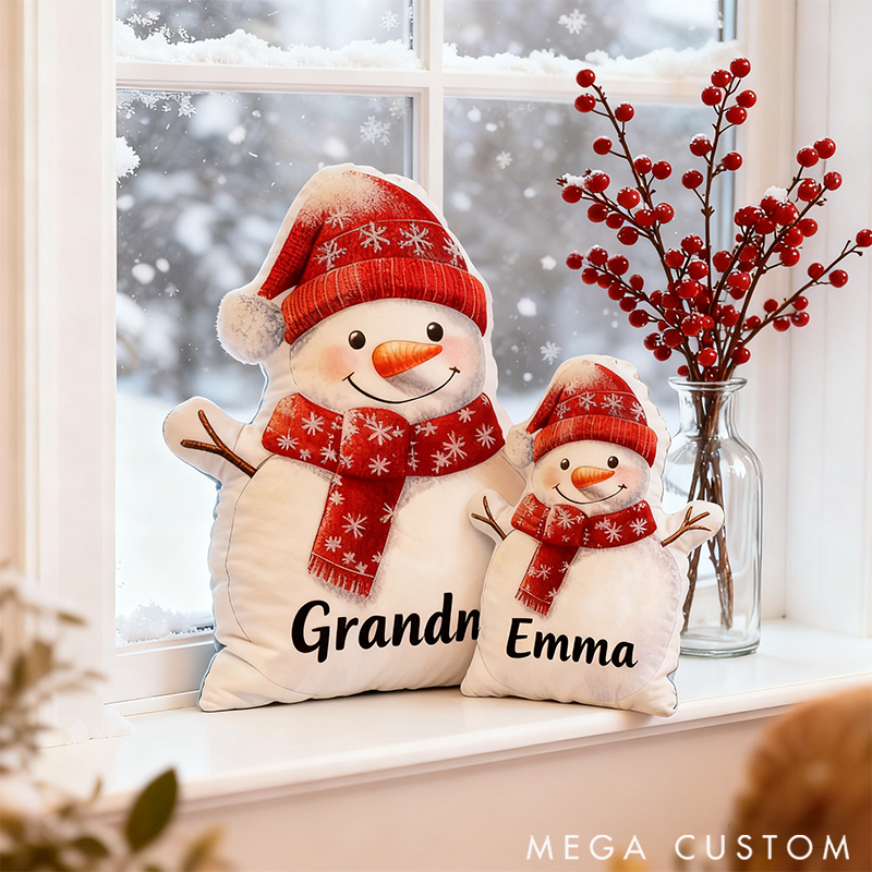 Personalized Snowman Hug Pillow for Family