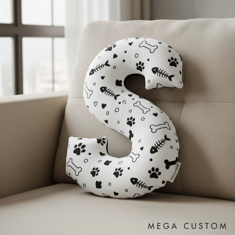 Personalized Pet Lover Letter Pillow with Custom Name Pillow