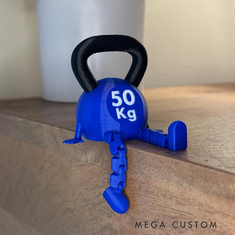 Personalized Gym Desk Decor Creative 3D Printed Decorations Kettle Bell Buddy Fun Gym Gift for Weightlifting and Fitness Lovers