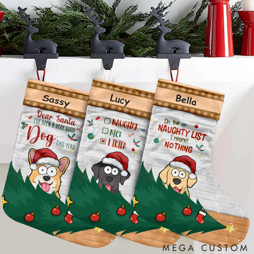 Personalized Dog Lover Dear Santa I've been a Very Good Dog this Year Christmas Stockings