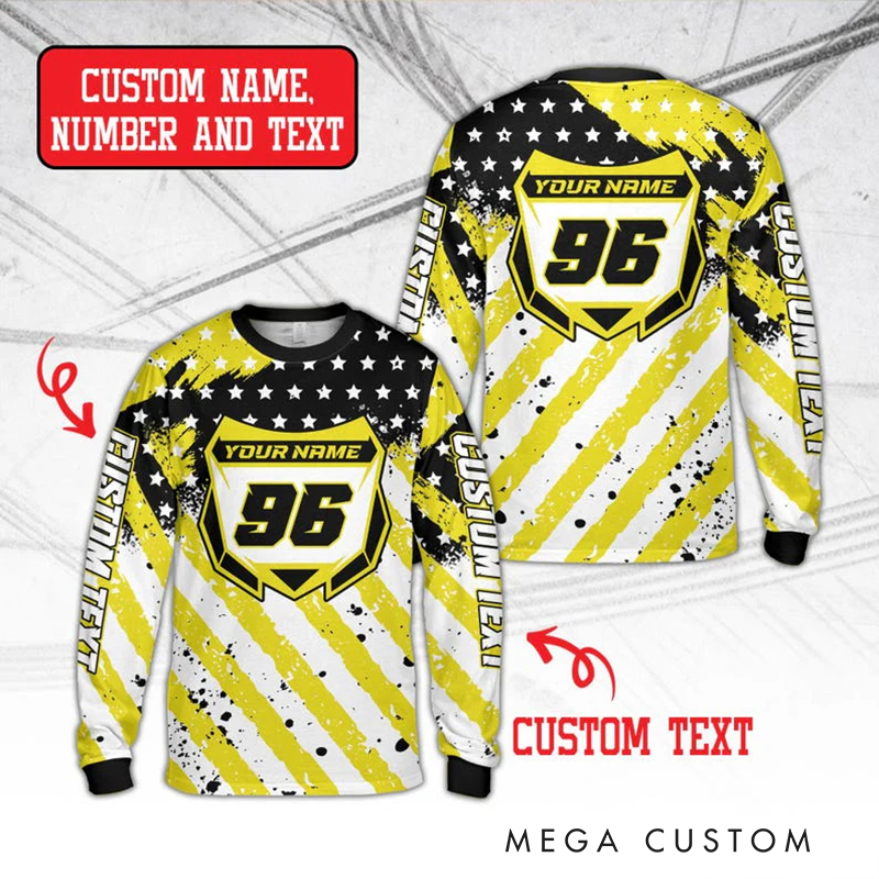 Personalized Dirt Bike Long Sleeve Shirt Custom Name Motocross BMX Shirt Gift for Motocross Riders