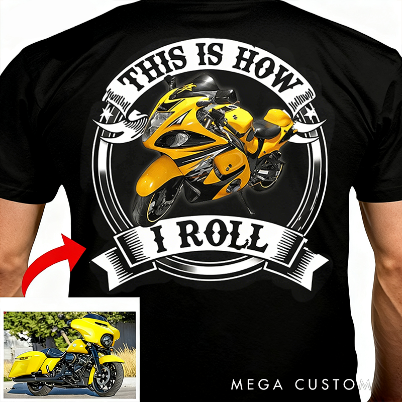 Personalized Motorcycle T-shirt Funny Custom Photo T-Shirt for Bikers