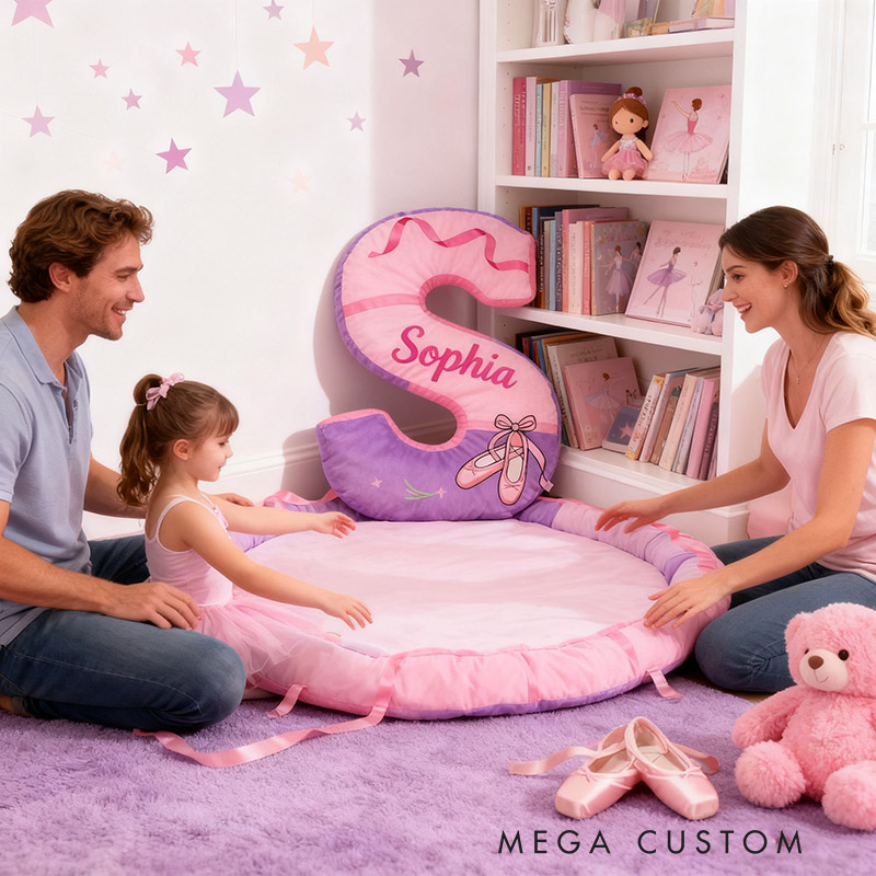 Personalized Ballet Dance Pillow With Your Own Name Soft Stuffed Toy for Kids Unique Decorative Cushion for Girls' Room