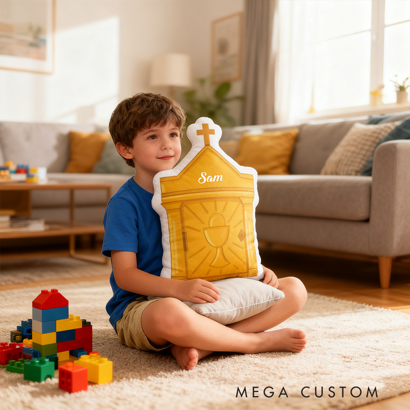 Personalized Tabernacle Pillow with Custom Name Home Decor Religious Pillow Catholic Gift Faith Gift Mass Pillow