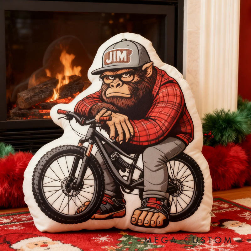 Personalized Bigfoot Mountain Bike Pillow Fun and Festive Gift for Kids Graphic 3D Print Pillow for Riding Enthusiasts Cycling Rider Racing Soft and Funny Home Decor