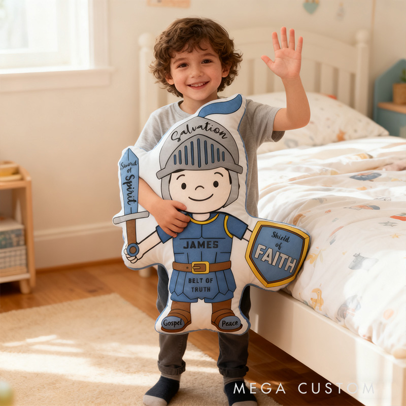 Personalized Armor Of God Pillow with Custom Name Home Decor Christian Pillow Religious Gift for Boys