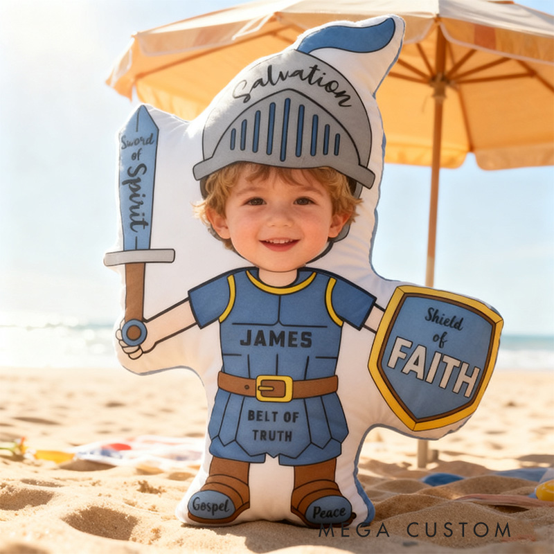 Personalized Armor Of God Pillow with Custom Name and Photo Christian Pillow Room Decor Religious Gift for Boys
