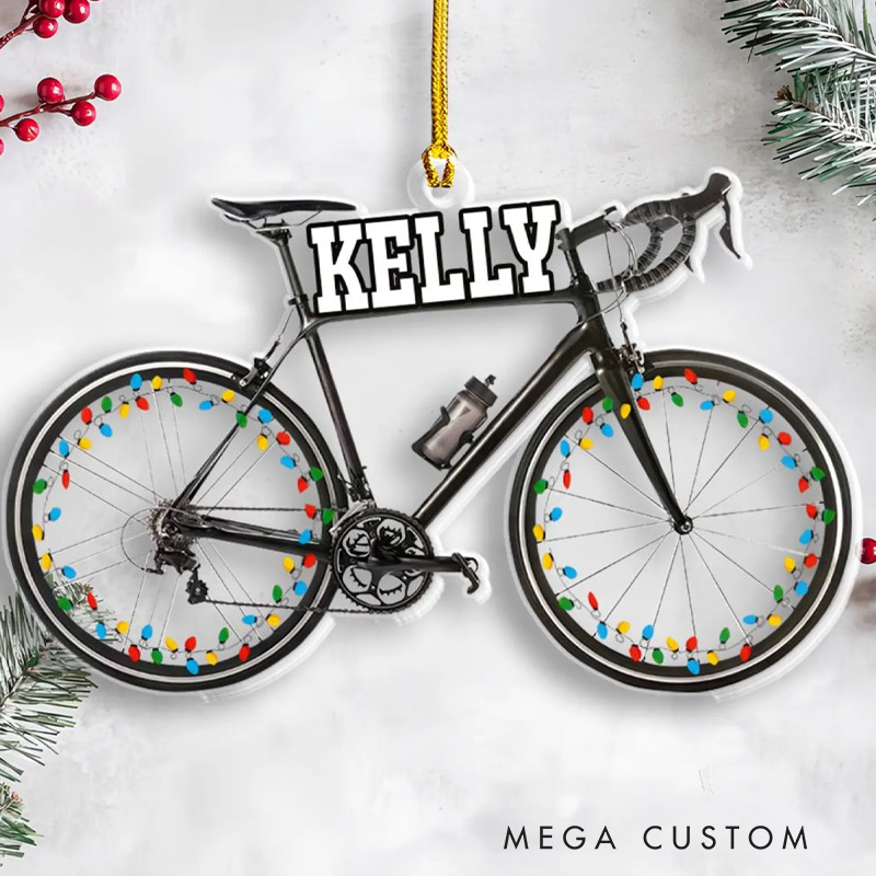 Personalized Cycling Ornament Cycling Lover Gift Bicycle lovers Gift Biker Xmas Ornament for Biker Cyclcing Lovers